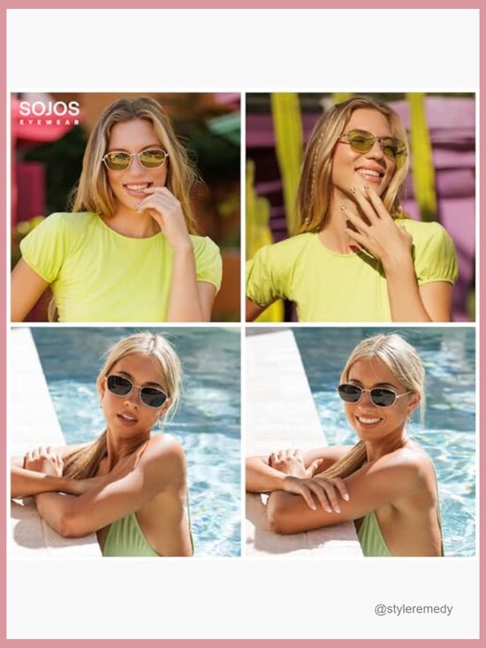 Retro Oval Polarized Sunglasses Metal Frame UV400 Protection - Picture 2 of 7